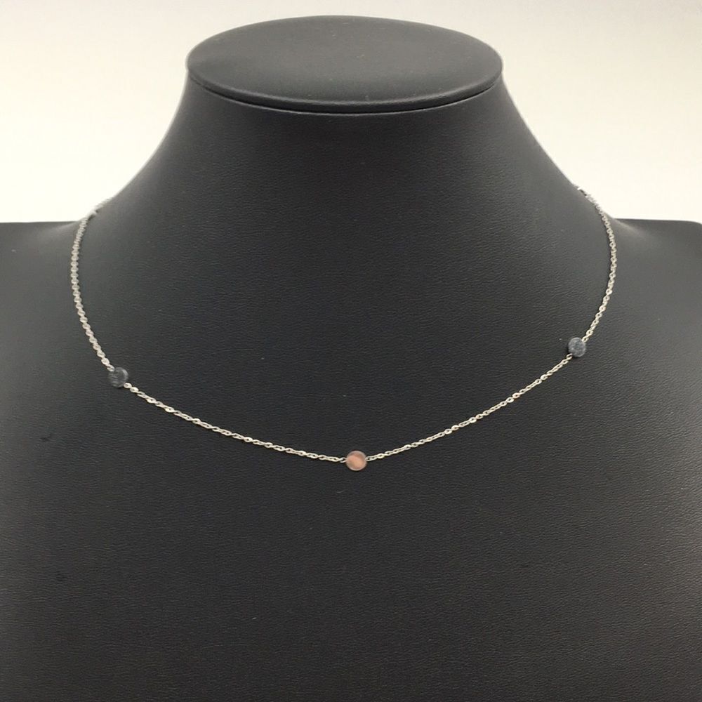 Ellie Vail Misha Silver Tone Stainless Steel Water Resistant  Circle Necklace